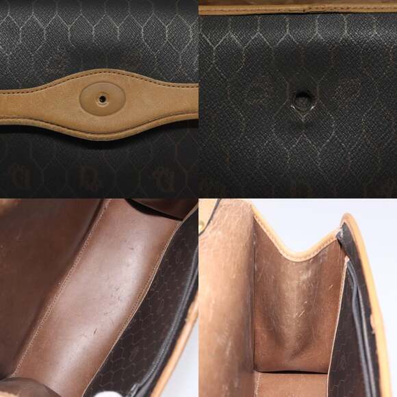 DIOR Honeycomb Canvas Hand Bag Pvc Black - Picture 11 of 12